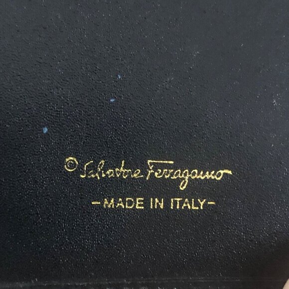 SALVATORE FERRAGAMO Trifold Wallet Gancini Canvas Leather Black - Picture 16 of 16